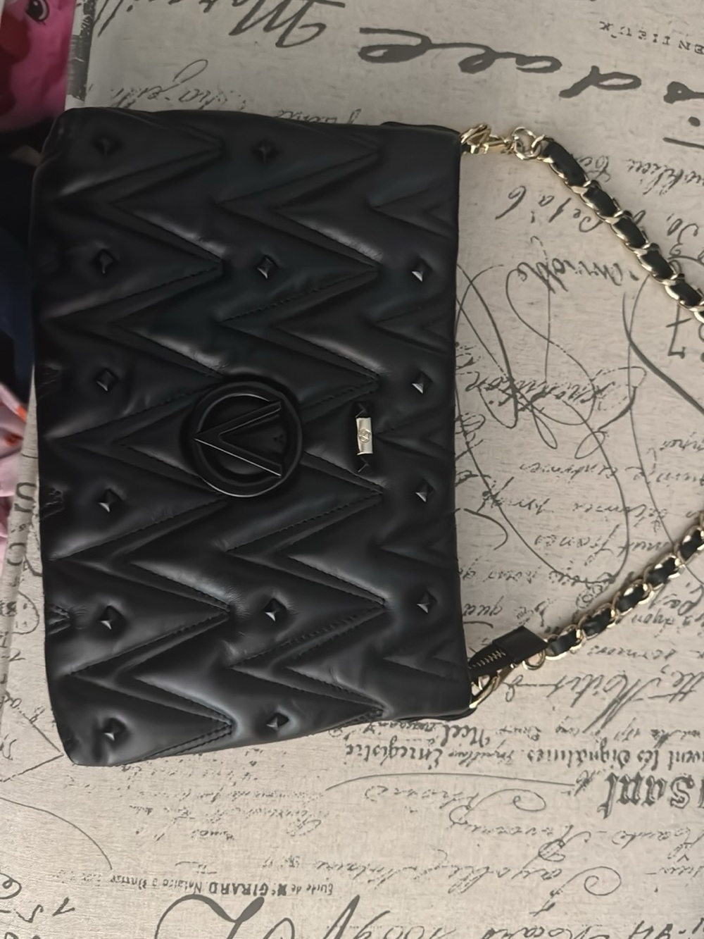 Valentino Black Quilted Chain Shoulder Bag - Women
